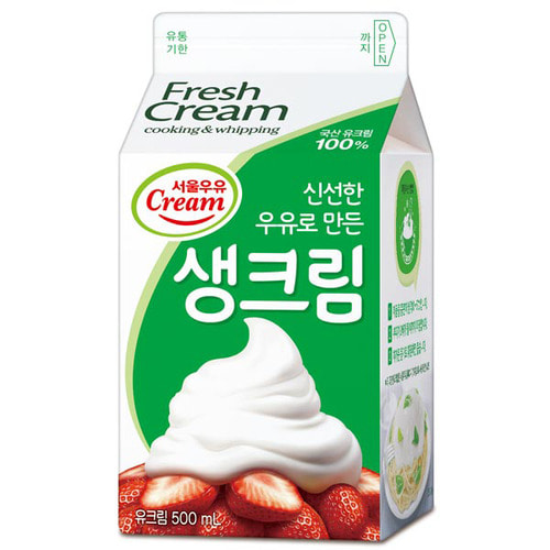 [5월 20일 입고예정/최대구매 10개]서울우유 생크림 500ml