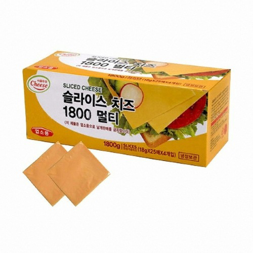 서울우유 체다 슬라이스치즈멀티 1800 1.8kg (체다치즈)