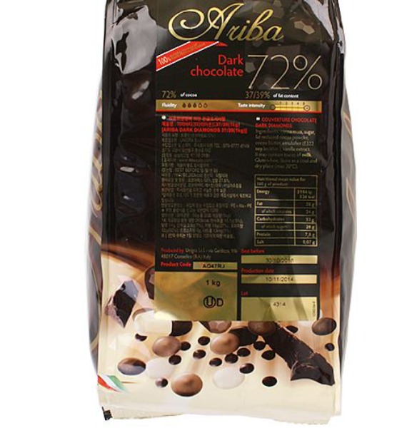[소분] 아리바 다크디스크 72% 1kg (카카오 72%) / 다크초콜릿