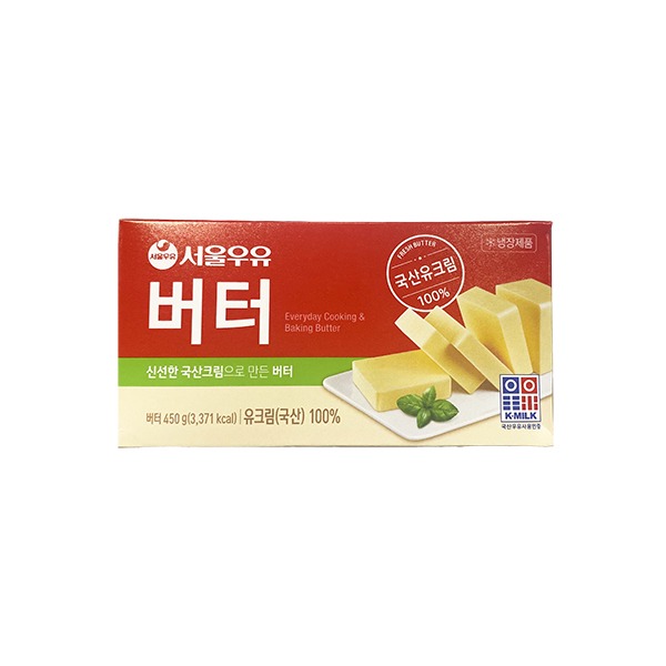 서울우유버터 450g 무가염 (무염버터) 종이케이스