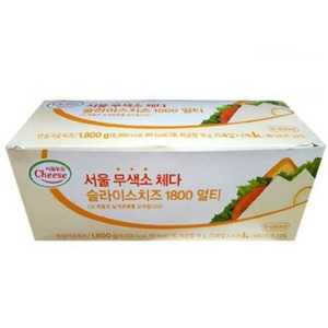 서울우유 화이트 체다슬라이스치즈 1.8kg (100매) /무색소 체다치즈,화이트체다