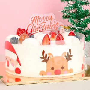 [선주문]산타와 루돌프 케익띠 1롤 (50m*8cm) 크리스마스 케이크띠