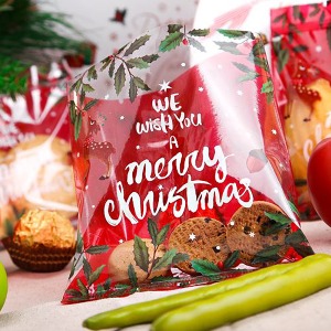 [새로] 크리스마스 투명 꽃사슴 쿠키봉투 100매 3종 (OPP) 쿠키포장 비닐