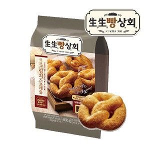 [냉동생지] 생생빵상회 미니크림치즈프레즐 1봉지 (40g*10개) / 프레츨 홍현희빵 에어프라이어생지