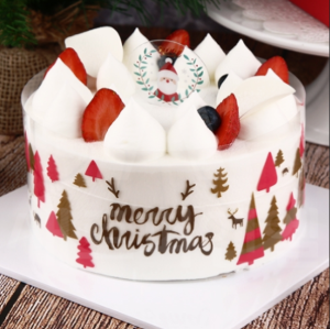 케익띠(8cm)트리 80(mm)높이X50(M)길이 (1개) / 크리스마스띠지 크리스마스