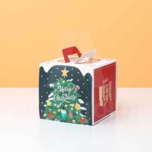 [품절]크리스마스 쉬폰케익박스(미니)트리 (160x160x145mm) (5개) (크리스마스상자/소품)
