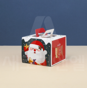 [선주문] 크리스마스 케익박스(미니)산타클로스 (160x160x125mm) (5개) (크리스마스상자/소품)