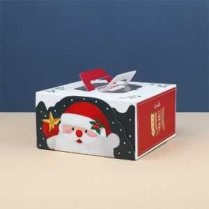 [공급사품절/입고일미정]크리스마스 케익박스(2호)산타클로스 (240x240x125mm) (5개) (크리스마스상자/소품)