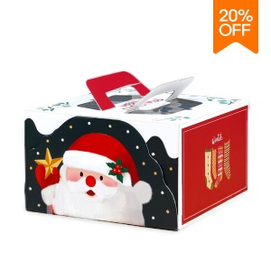 [몬스데이][선주문]크리스마스 케익박스(1호)산타클로스 (210x210x125mm) (5개) (크리스마스상자/소품)